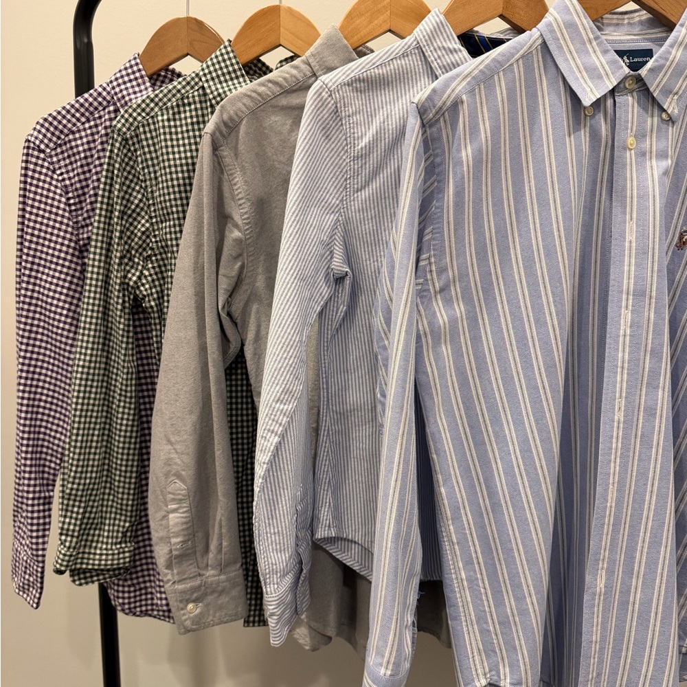 Ralph Lauren Blue and White Striped Kids Button Down Shirt